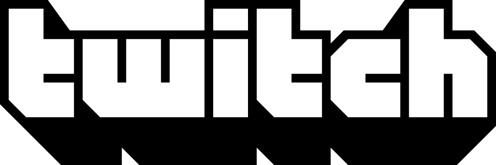 Black Twitch logo text in distinctive blocky font on a white background.