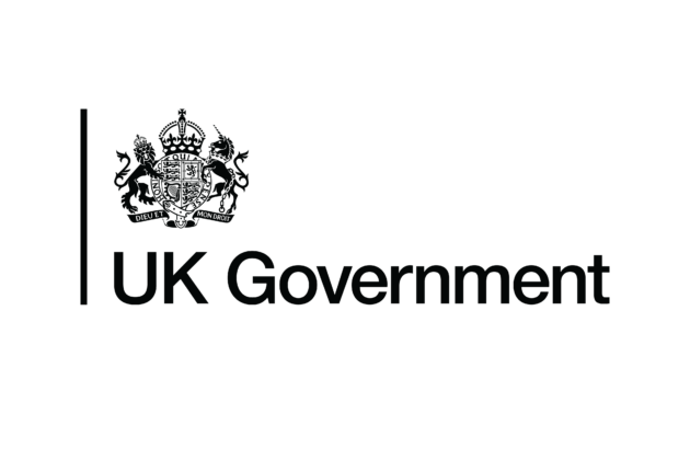 UK Government logo with a crown and lions emblem on a white background.