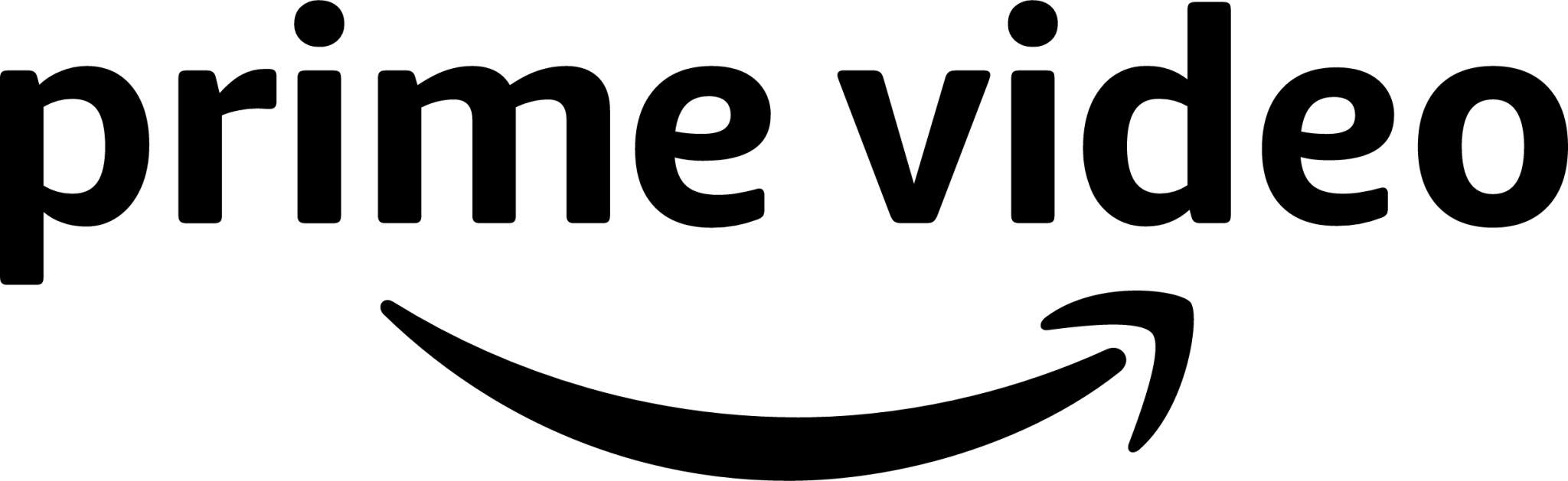 Prime Video logo with a triangle play button above the text on a transparent background.